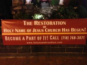 Restoration sign Sept. 26
