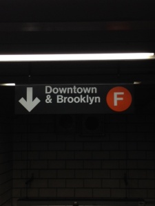 Downtown F sign